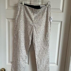 White and Black Polka Dot Pants